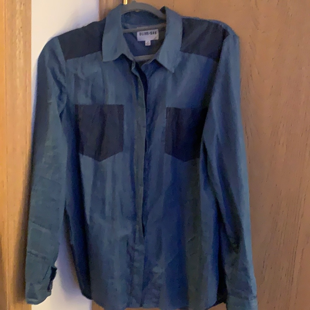 Denim button down women’s shirt